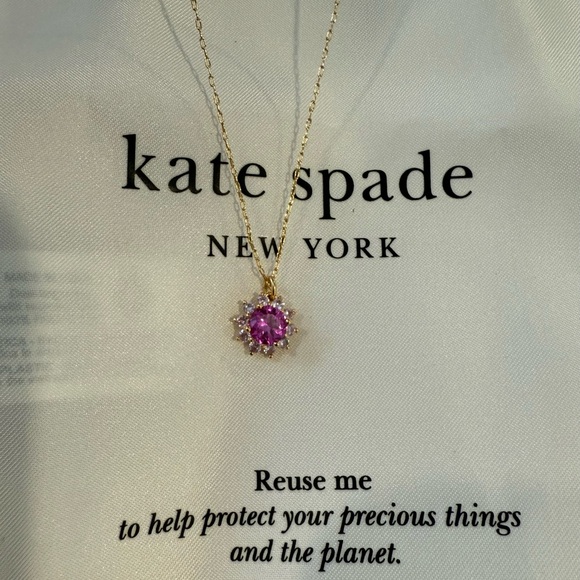 kate spade Jewelry - Kate Spade Pink Halo Pendant Necklace NEW $58 RV